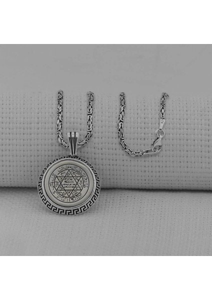 Süleyman Mührü 925 Ayar Gümüş Erkek Kolye