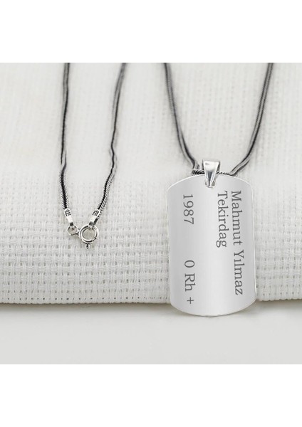 Asker Künyesi 925 Ayar Gümüş Erkek Kolye