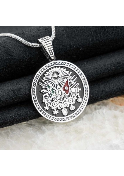 Osmanlı Devlet Devletarmalı 925 Ayar Gümüş Erkek Kolye