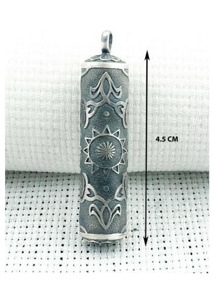 Silindir Cevşeni Kebir Dualı 925 Ayar Gümüş Erkek Kolye Ucu