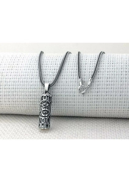 Hüseyin Yazılı Kebir Dualı Cevşen 925 Ayar Gümüş Erkek Kolye