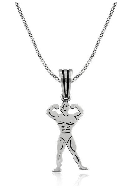 Body Duilding 925 Ayar Gümüş Erkek Kolye