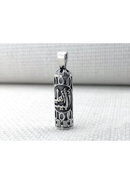 Ehlibeyt Yazılı Cevşeni Kebir Dualı 925 Ayar Gümüş Erkek Kolye Ucu