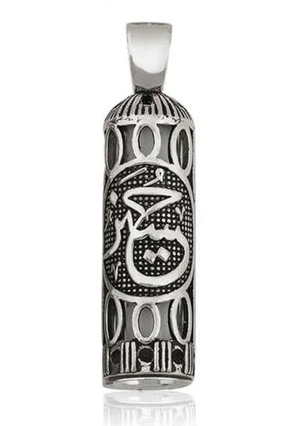 Hüseyin Yazılı Kebir Dualı Cevşen 925 Ayar Gümüş Erkek Kolye Ucu