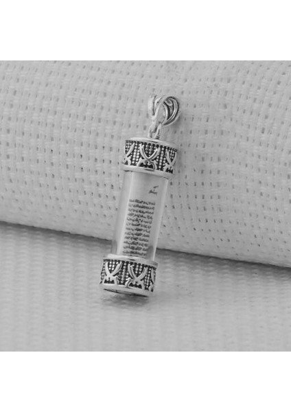 Silindir Tasarımlı Cevşeni Kebir Dualı 925 Ayar Gümüş Erkek Kolye Ucu