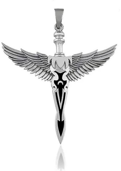 Kanatlı Tasarım 925 Ayar Gümüş Erkek Kolye Ucu