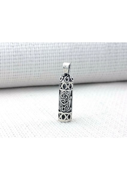 Nali Şerif Motifli Cevşen Kebir Dualı Muska 925 Ayar Kalın Zincirli Gümüş Erkek Kolye