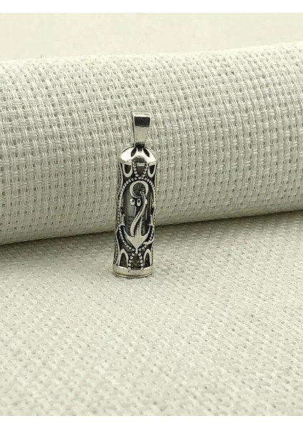 Çapa Tasarımlı Cevşeni Kebir Dualı Yazılı 925 Ayar Gümüş Erkek Kolye Ucu