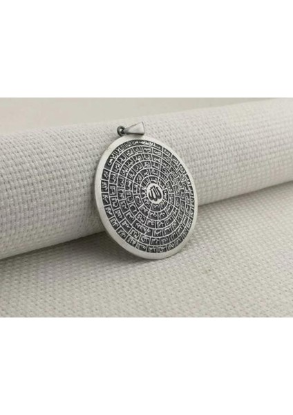 Esmaul Husna Dualı Büyük Boy 925 Ayar Gümüş Erkek Kolye Ucu