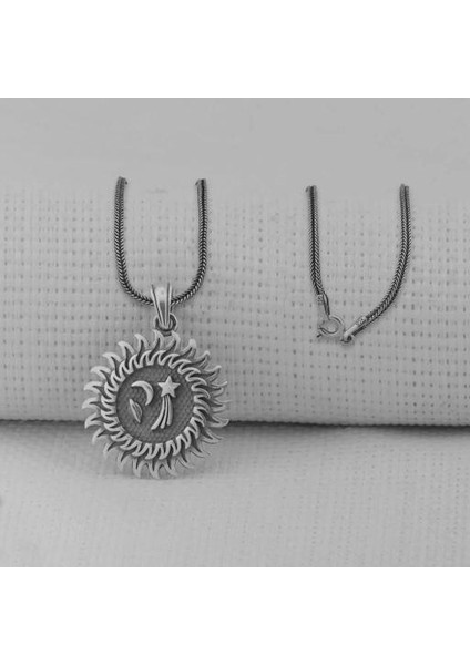 Galaksi Tasarımlı 925 Ayar Gümüş Erkek Kolye