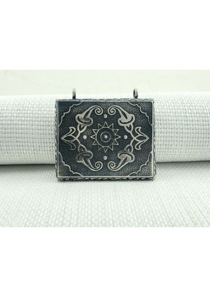 Güneş Simgeli Cevşeni Kebir Dualı 925 Ayar Gümüş Erkek Kolye Ucu