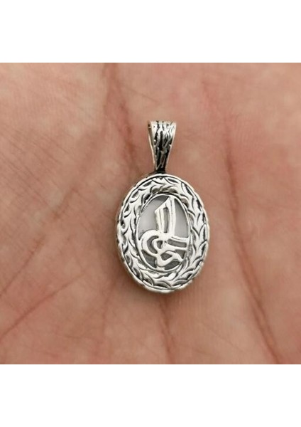 Tuğra Tasarımlı Dualı 925 Ayar Gümüş Erkek Kolye Ucu