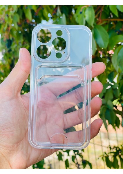 Apple iPhone 15 Pro Kılıf Şeffaf Kartlıklı Silikon Azn-Setrakart