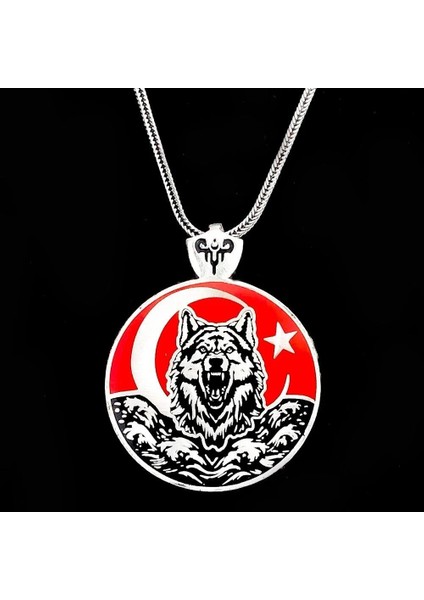 Bozkurt 925 Ayar Gümüş Erkek Kolye