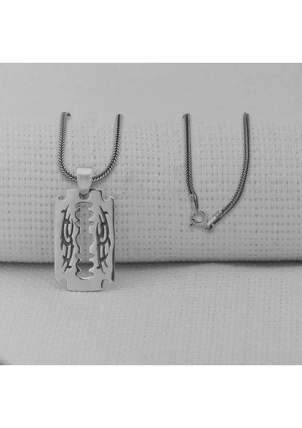 Jilet Tasarımlı 925 Ayar Gümüşerkek Kolyesi