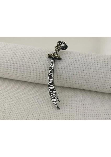 Zülfikar Figürlü Dualı 925 Ayar Gümüş Erkek Kolye