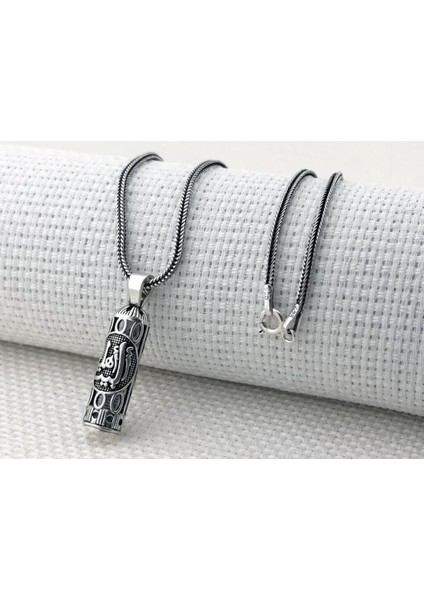 Ehlibeyt Yazılı Cevşeni Kebir Dualı 925 Ayar Gümüş Erkek Kolye