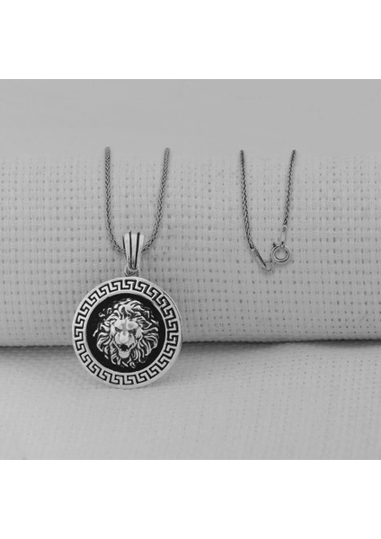 Aslan Asaleti 925 Ayar Gümüş Erkek Kolye