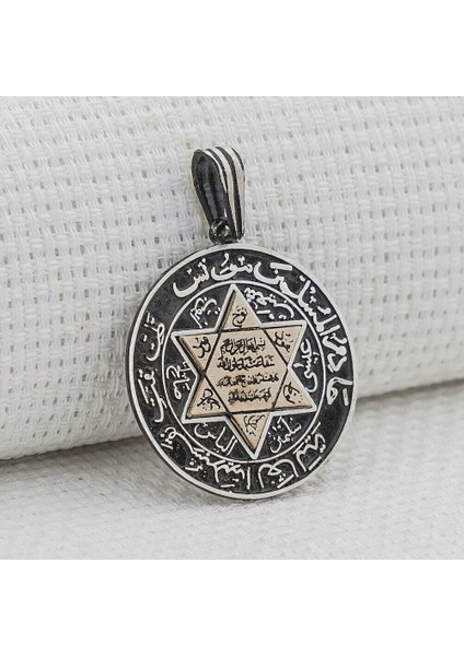 Süleyman Mührü 925 Ayar Gümüş Erkek Kolye