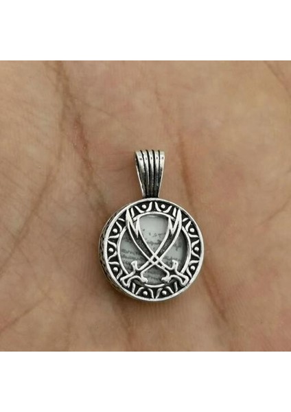 Zülfikar Figürlü Dualı 925 Ayar Gümüş Erkek Kolye Ucu