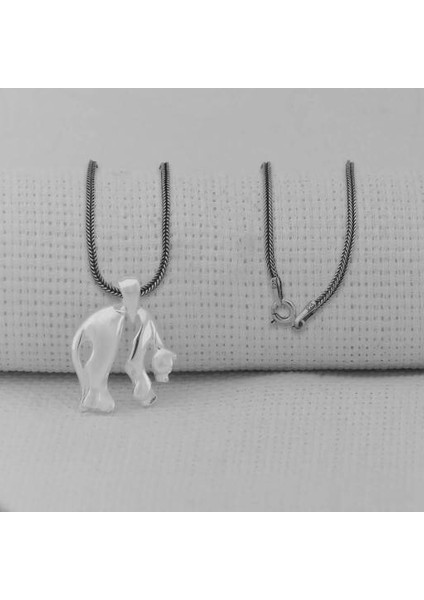 Panter Tasarımlı 925 Ayar Gümüş Erkek Kolye