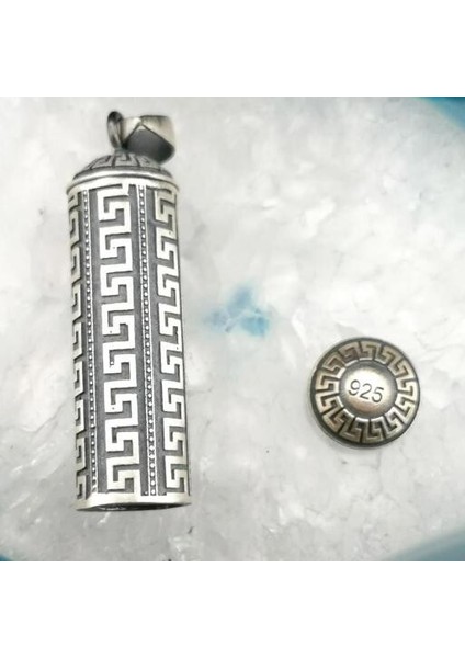 Silindir Cevşeni Kebir Dualı 925 Ayar Gümüş Erkek Kolye Ucu
