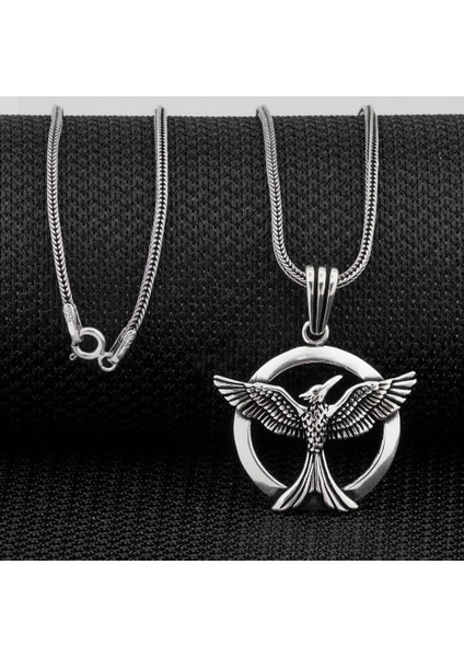 Ankakuşu 925 Ayar Gümüş Erkek Kolye