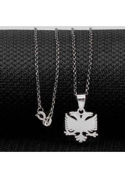 Çift Başlı Kartal 925 Ayar Gümüş Erkek Kolye