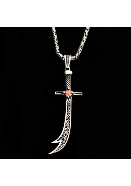 Zulfikar 925 Ayar Gümüş Erkek Kolye