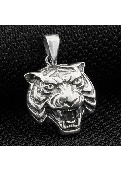 Aslan Kafası 925 Ayar Gümüş Erkek Kolye Ucu