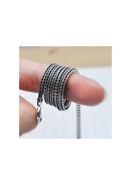 Tilki Kuyrugu Zincir 925 Ayar Gümüş Erkek Kolye