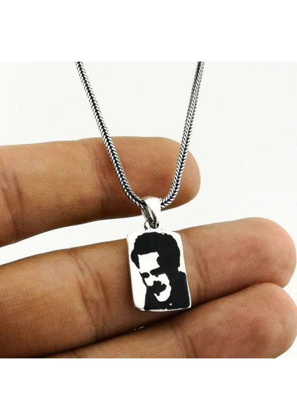 Nazım Hikmet 925 Ayar Gümüş Erkek Kolye