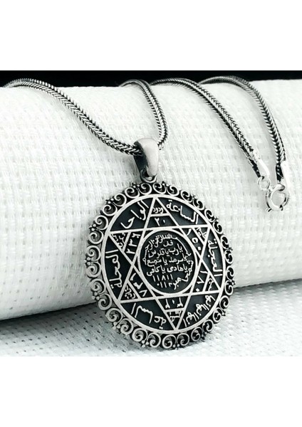 Süleyman Mührü 925 Ayar Gümüş Erkek Kolye