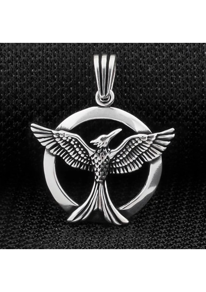 Anka Kuşu 925 Ayar Gümüş Erkek Kolye