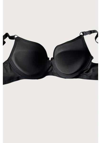 Siyah-Beyaz 2'li Mikro Kumaş Push Up Dolgulu Balenli Günlük Destekli Sütyen fiyatları
