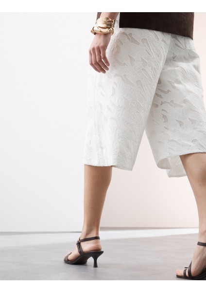 Saf Pamuklu Geniş Paça Culotte Pantolon