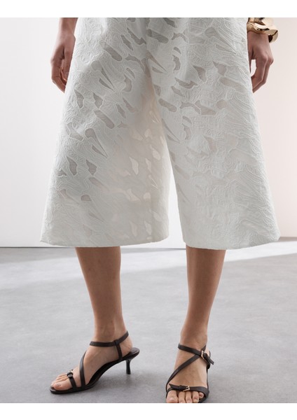 Saf Pamuklu Geniş Paça Culotte Pantolon