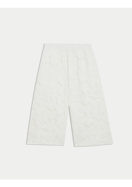 Saf Pamuklu Geniş Paça Culotte Pantolon