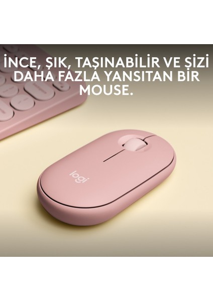tech M350 Pebble Sessiz Kablosuz Kompakt Mouse -Pembe fiyatları