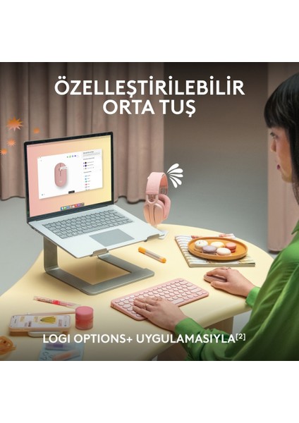 tech M350 Pebble Sessiz Kablosuz Kompakt Mouse -Pembe fırsatları