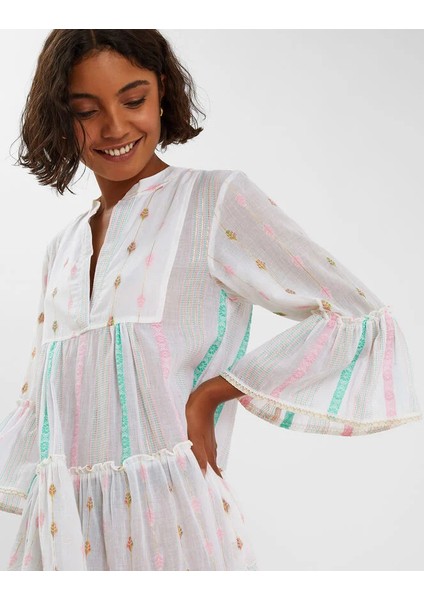 Jakarlı Deseni Elbise M fiyatları