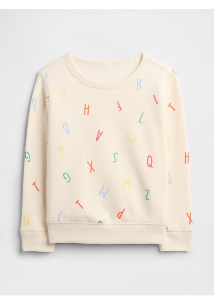 Erkek Bebek Krem Bisiklet Yaka Sweatshirt