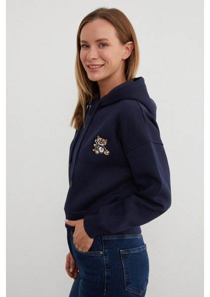 3 Iplik Ayıcık Nakışlı Kapüşonlu Sweatshirt fiyatları