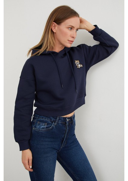 3 Iplik Ayıcık Nakışlı Kapüşonlu Sweatshirt fırsatları