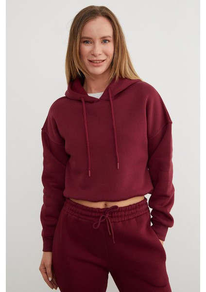 3 Iplik Basic Kapüşonlu Sweatshirt