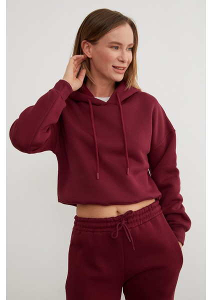 3 Iplik Basic Kapüşonlu Sweatshirt fiyatları