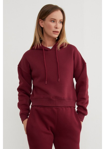 3 Iplik Basic Kapüşonlu Sweatshirt fırsatları