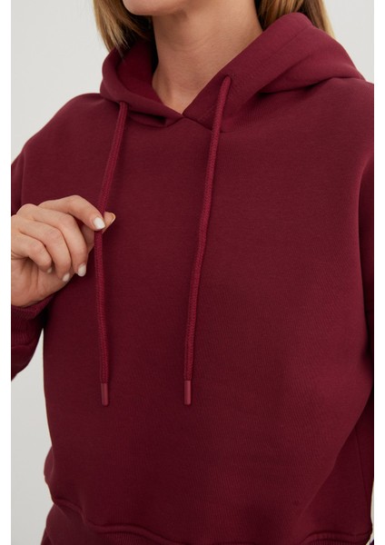 3 Iplik Basic Kapüşonlu Sweatshirt