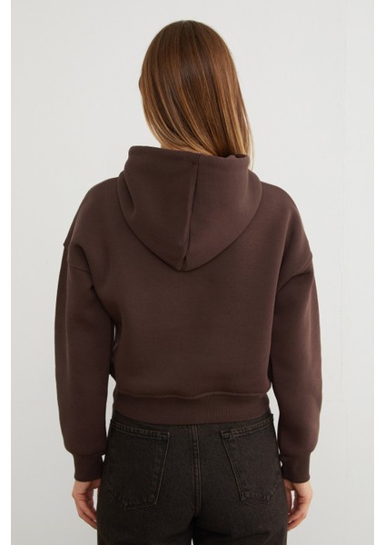 3 Iplik Ayıcık Nakışlı Kapüşonlu Sweatshirt