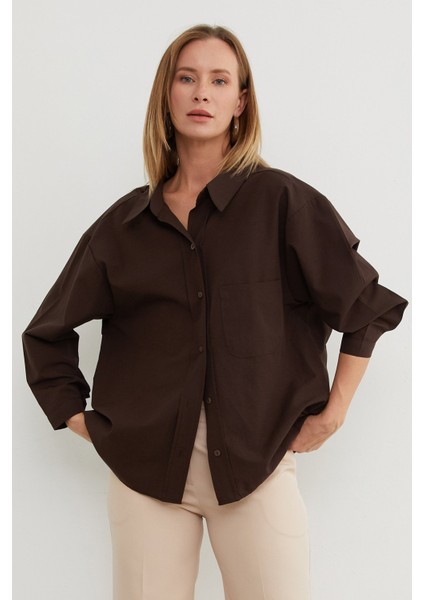 Basic Tek Cepli Oversize Gömlek modelleri